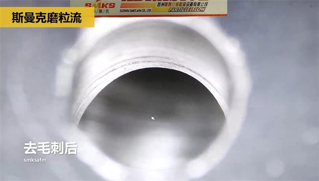 鋁合金<a href='http://bjosjzs.com' target='_blank'><u>交叉孔去毛刺</u></a>，<a href='http://bjosjzs.com' target='_blank'><u>流體拋光機(jī)</u></a>約20秒一個