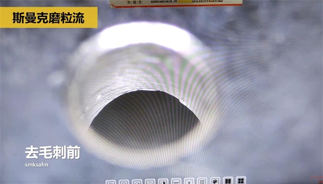 鋁合金<a href='http://bjosjzs.com' target='_blank'><u>交叉孔去毛刺</u></a>，<a href='http://bjosjzs.com' target='_blank'><u>流體拋光機(jī)</u></a>約20秒一個